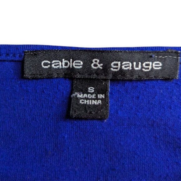 Cable & Gage Elegant Royal Blue Long Sleeve Knit V-Neck Top Size Small - Picture 8 of 14